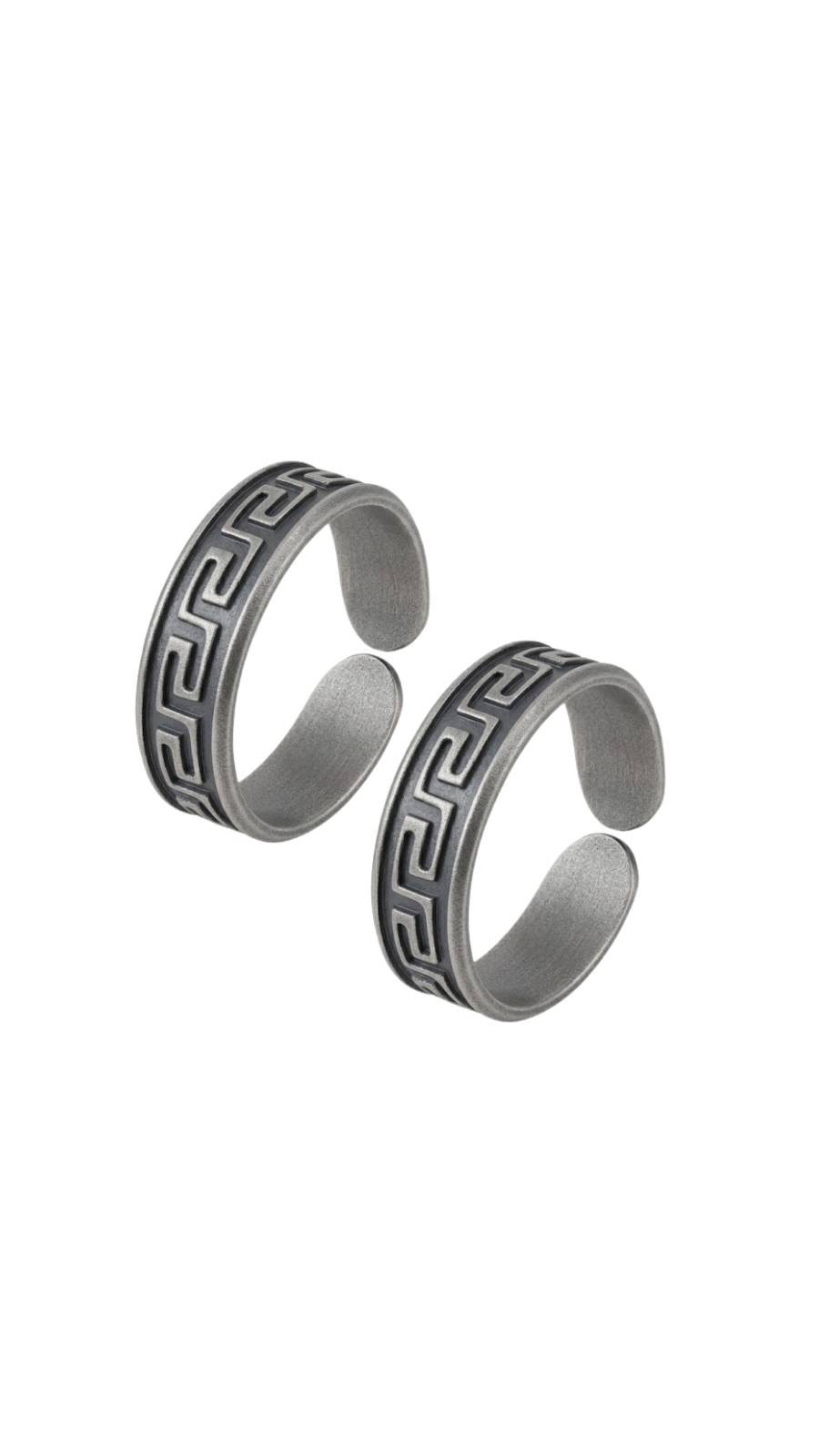 AJB Silver Arte Greek Key Oxidized Toe Ring