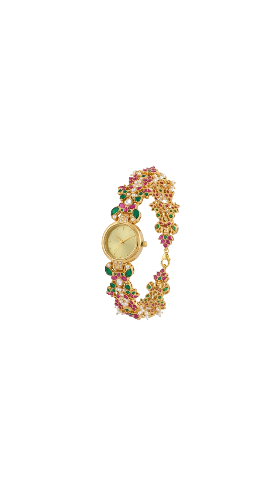 AJB Silver Arte: The Crimson Meenakari Watch