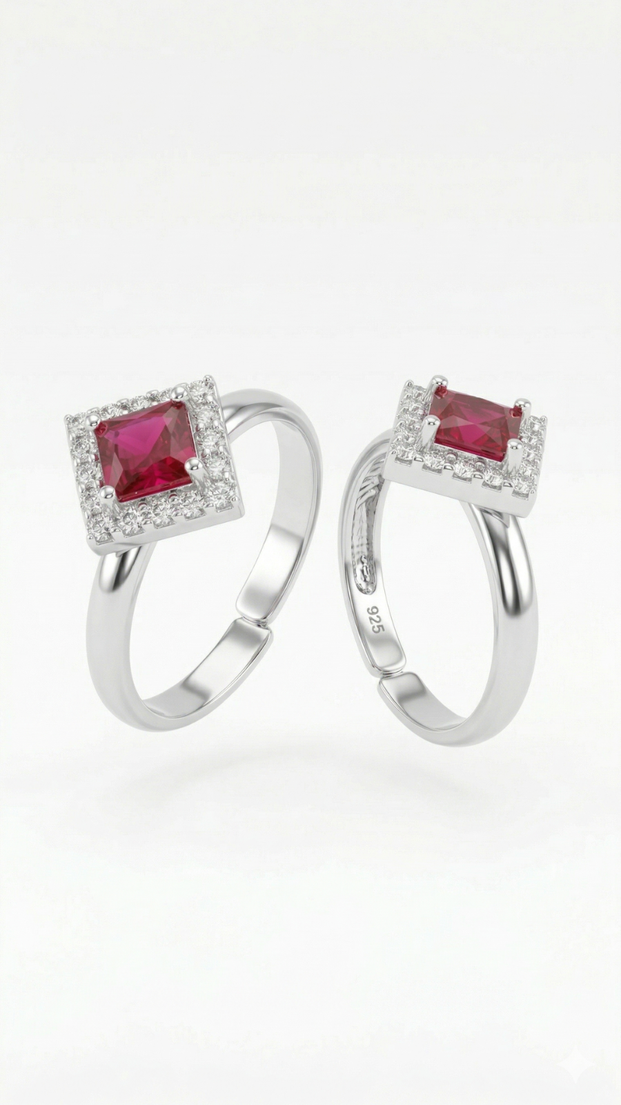 Ruby Square Toe Ring