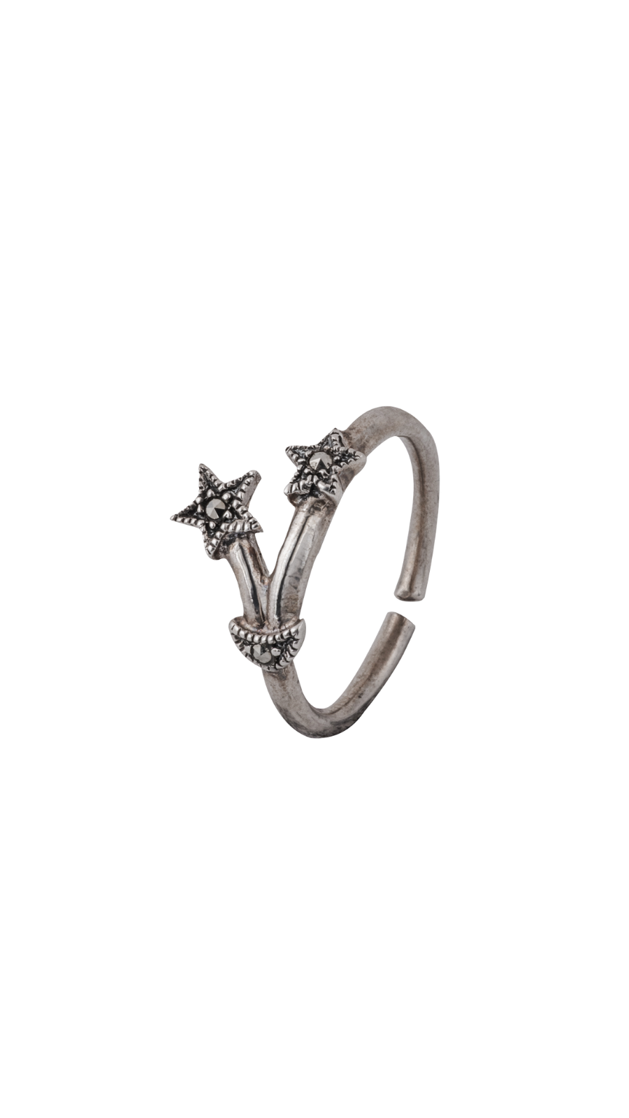 Double Star Marcasite Toe Ring