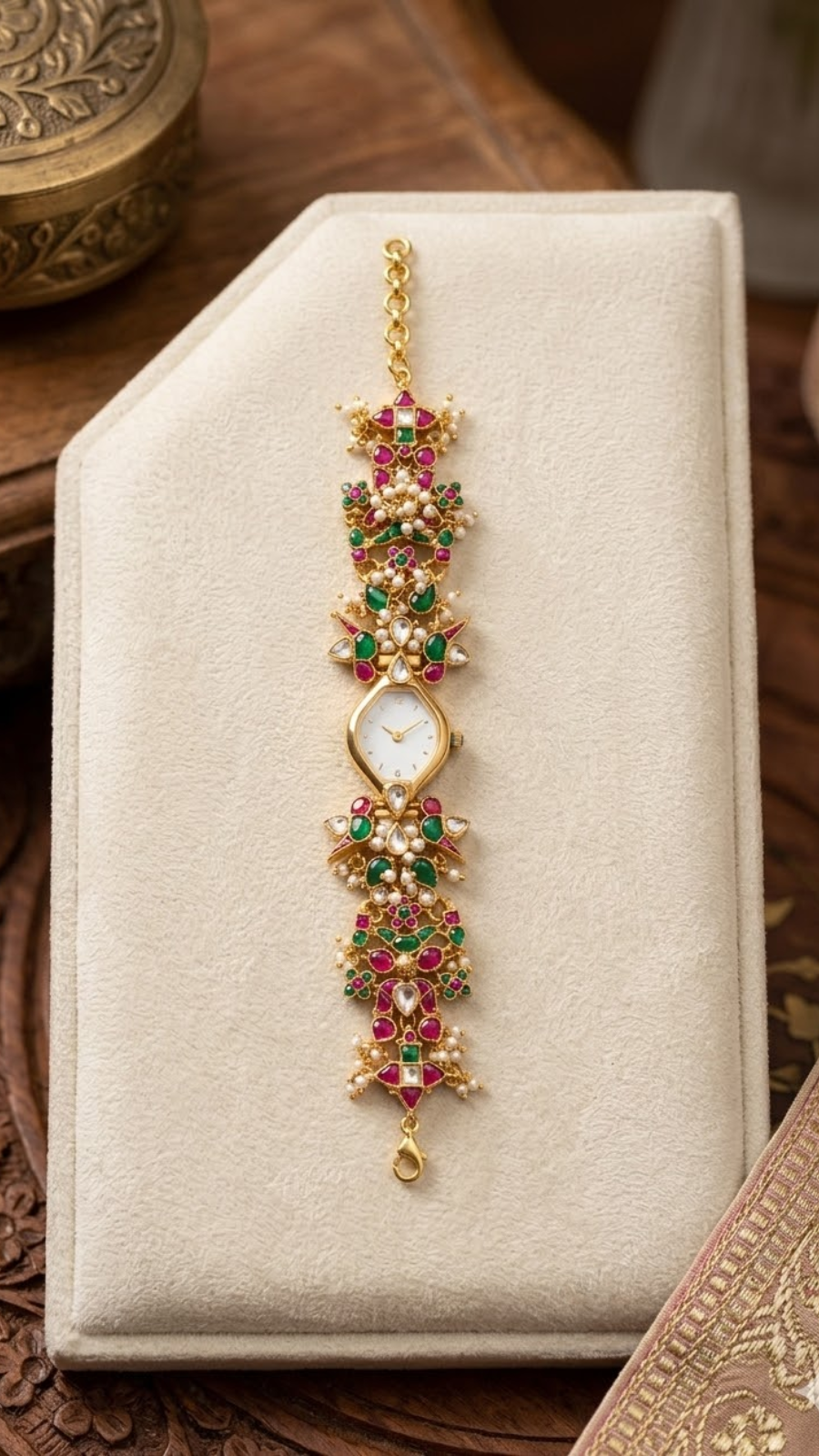 AJB Silver Arte: The Floral Meenakari Watch