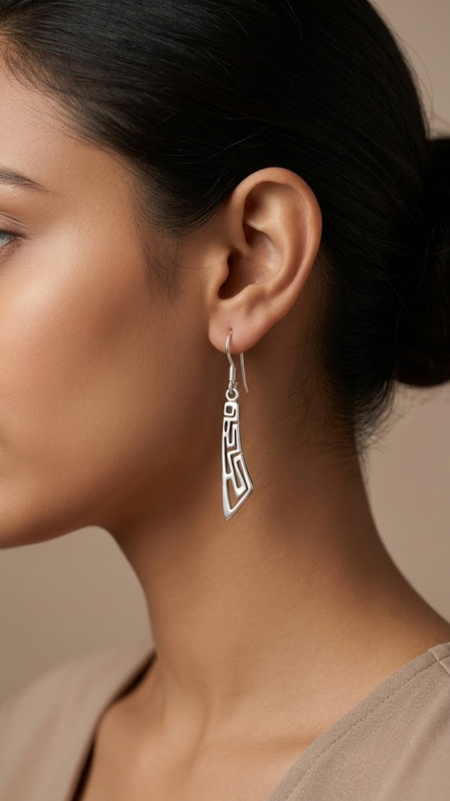 AJB Silver Arte Geometric Drop Earrings