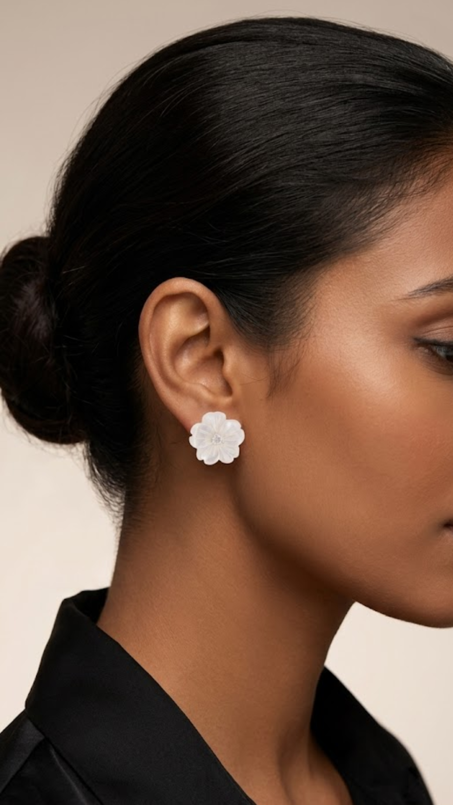 Luminous Mother of Pearl Flower Studs