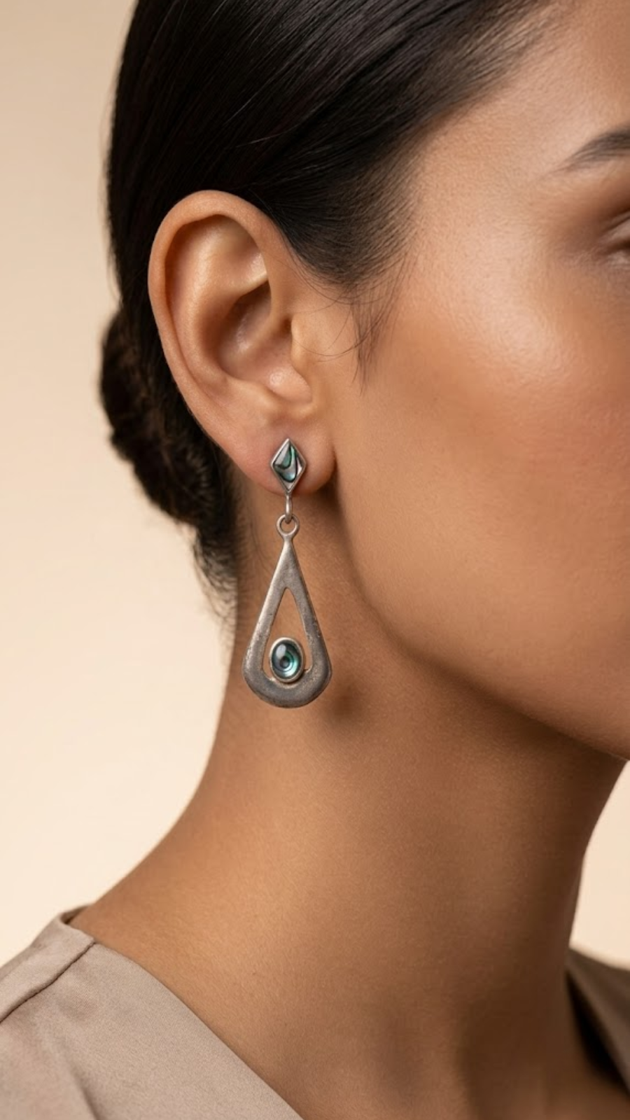 Minimalist Turquoise Silver Earrings