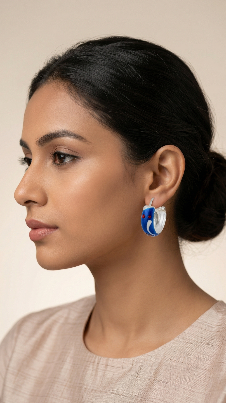 Blue Enamel Hoops