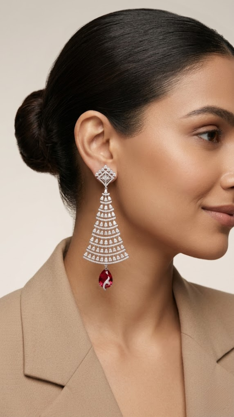 Red AD Statement Earrings
