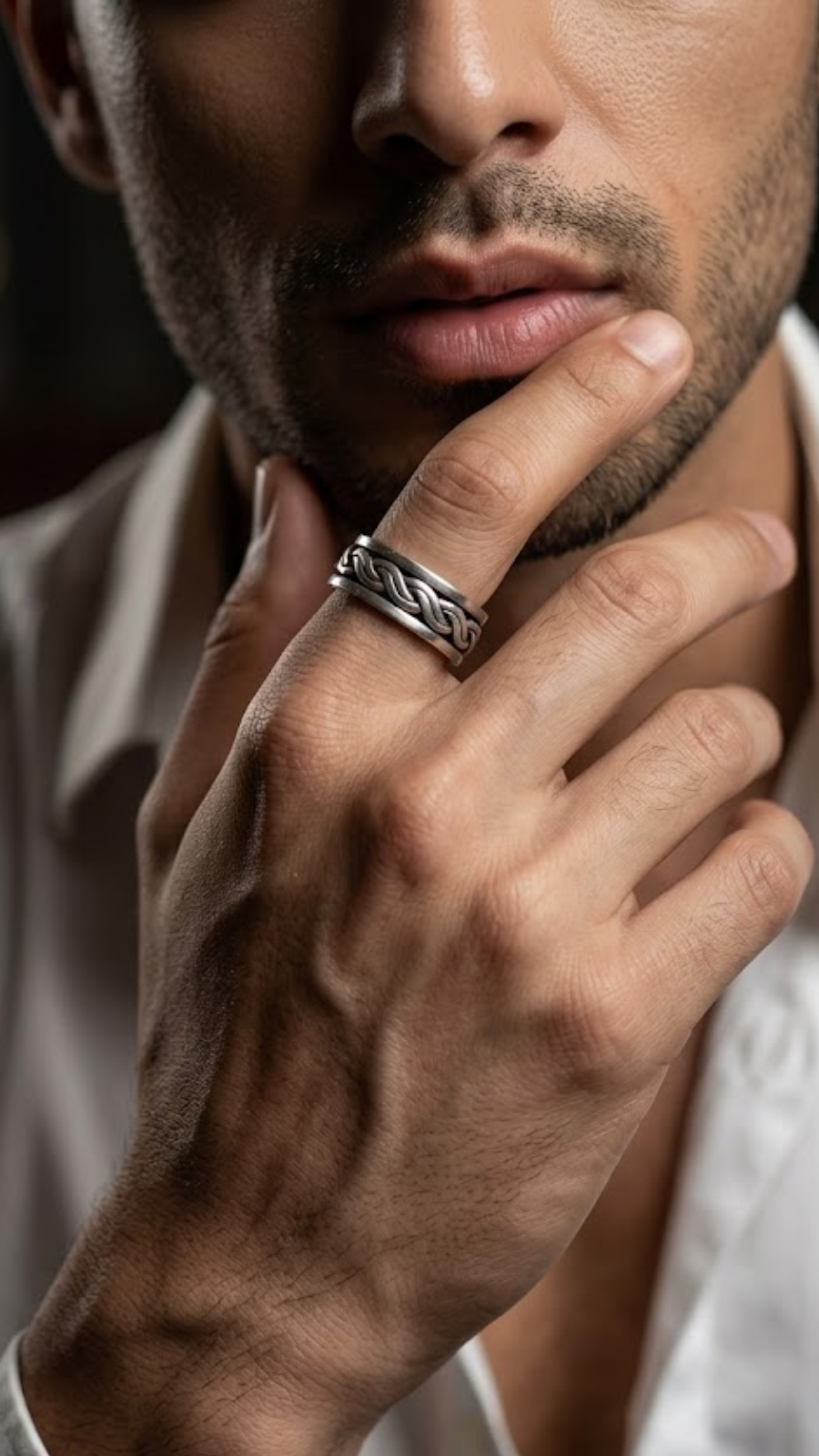 AJB Silver Arte | Men's Braided 925 Silver Ring