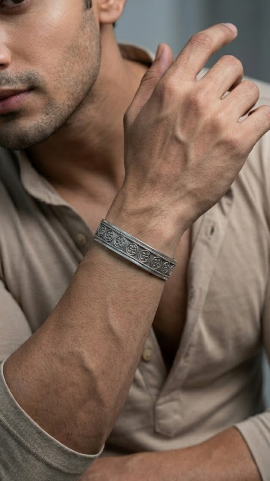 OM Silver Cuff for Men