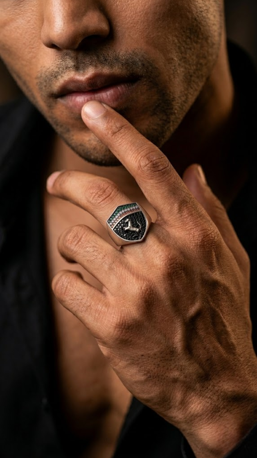 AJB Silver Arte Prancing Horse 925 Silver Ring