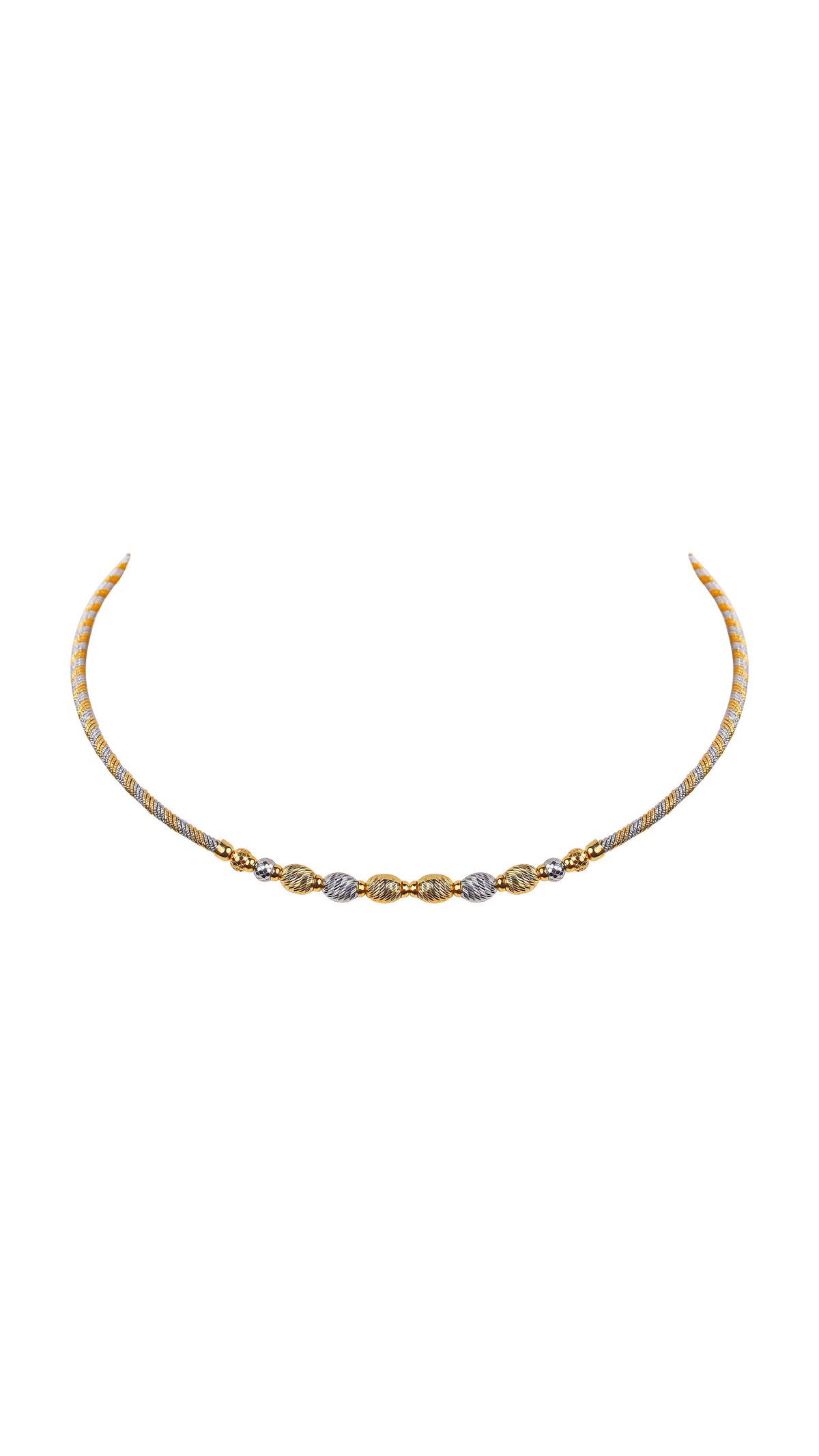 Two-Tone Textured Bead Choker
