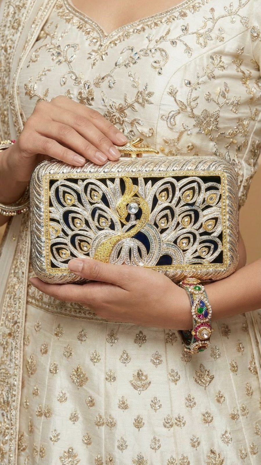 Peacock 925 Silver Clutch