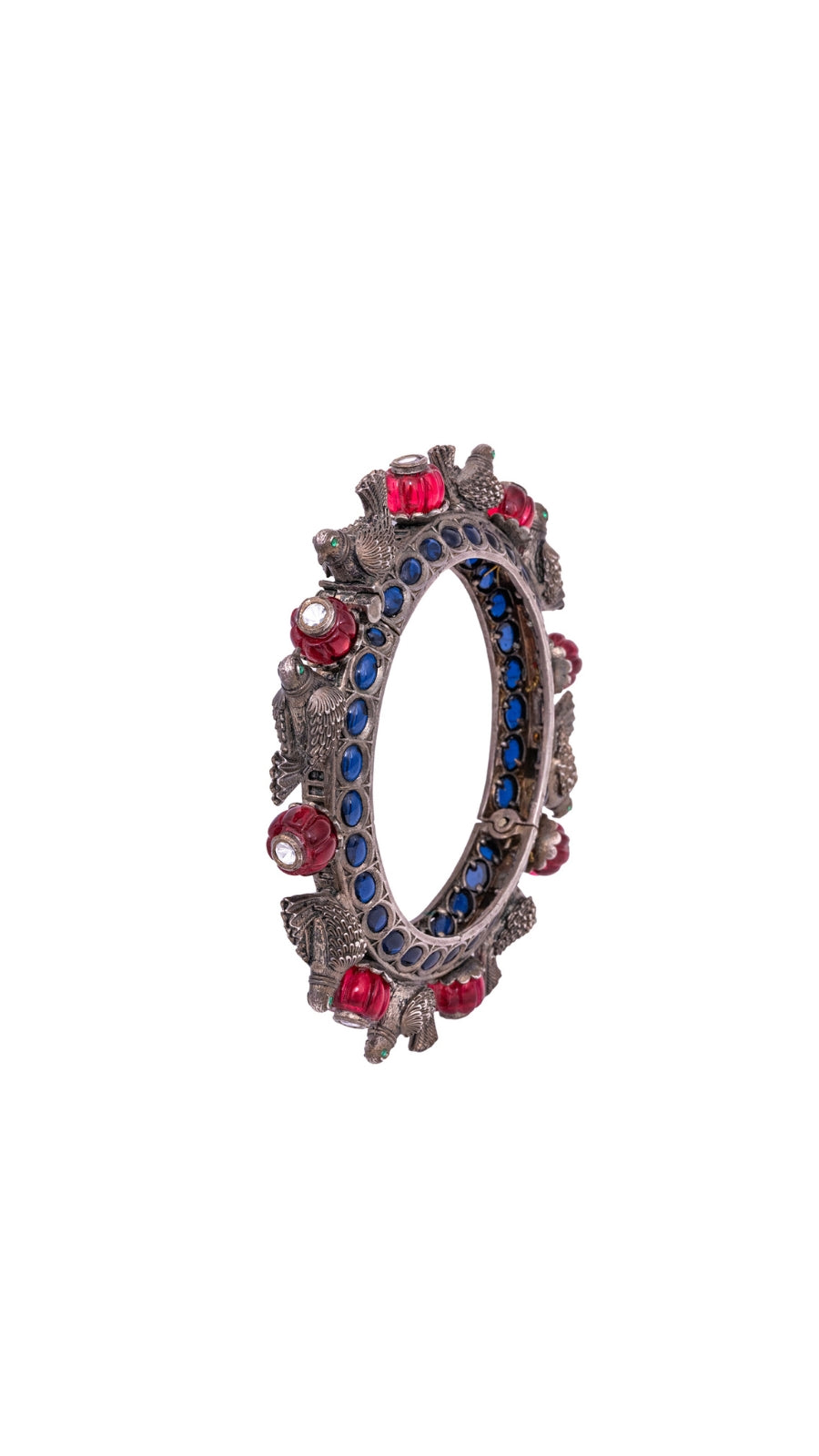 AJB Silver Arte: Handcrafted Bird Motif 925 Silver Bangle