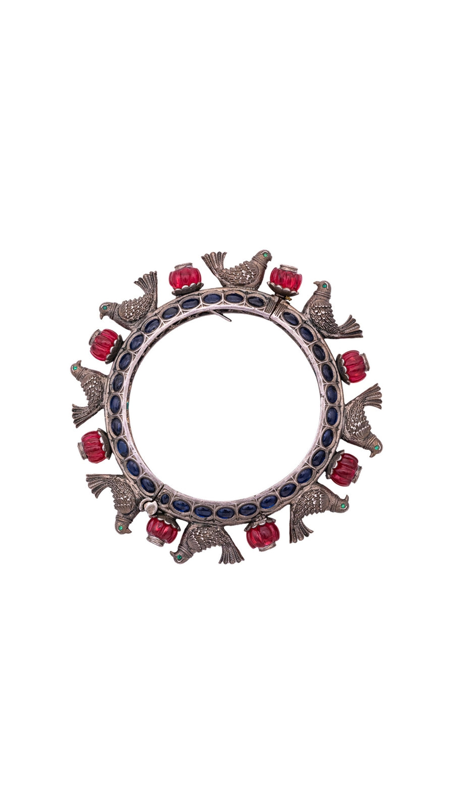 AJB Silver Arte: Handcrafted Bird Motif 925 Silver Bangle