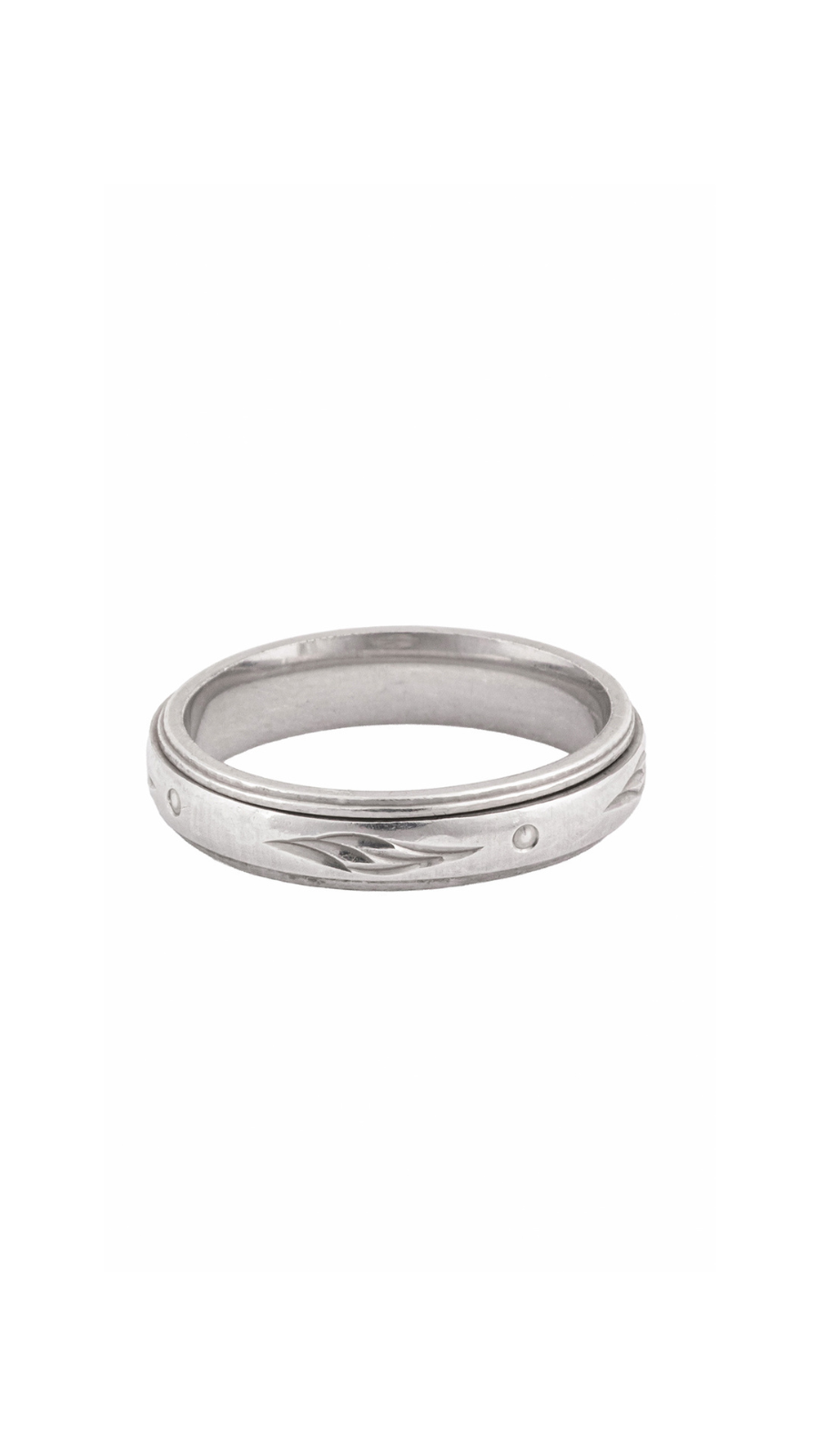 AJB Silver Arte Men's Leaf Design 925 Silver Ring