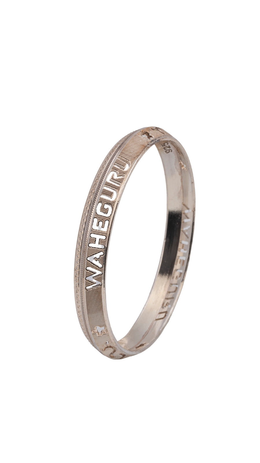 AJB Silver Arte: Waheguru Laser-Cut 925 Silver Bangles