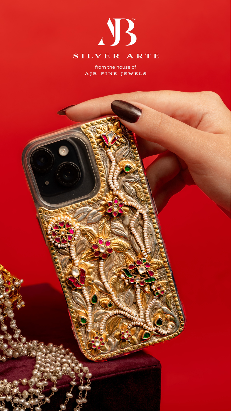 925 Two Tone Gold Polish iPhone Mobile Cover