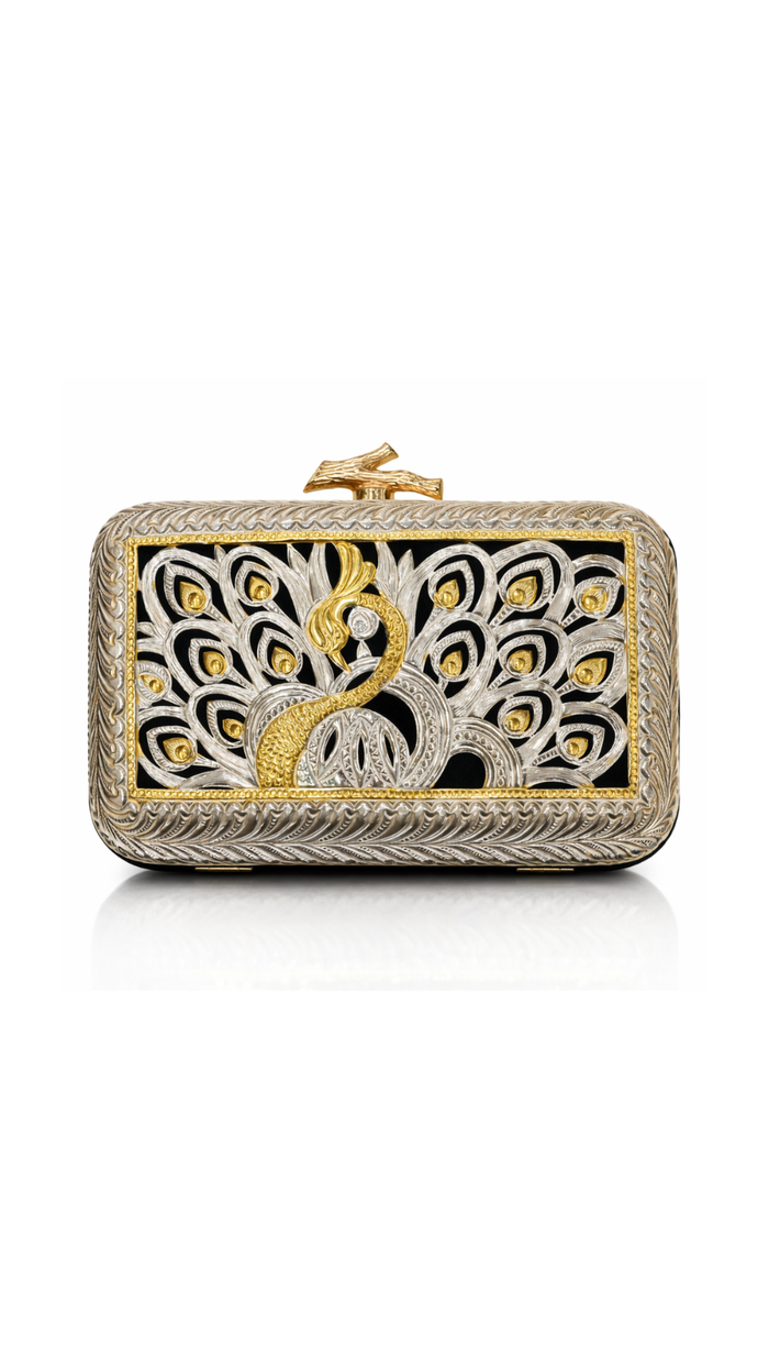 Peacock 925 Silver Clutch