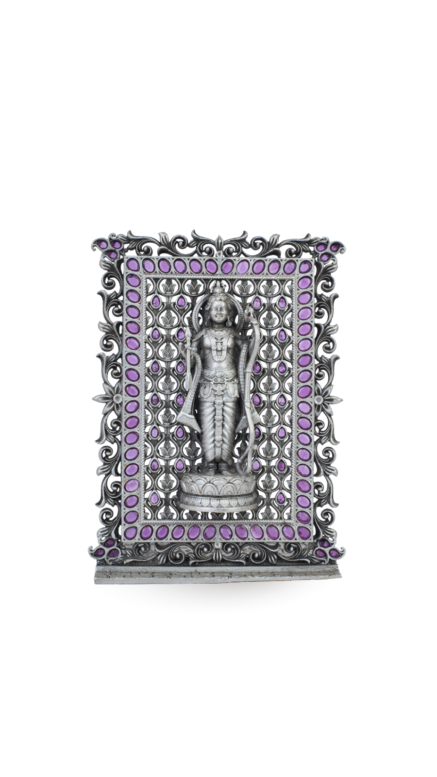 925 Silver Ram Ji Ruby Frame