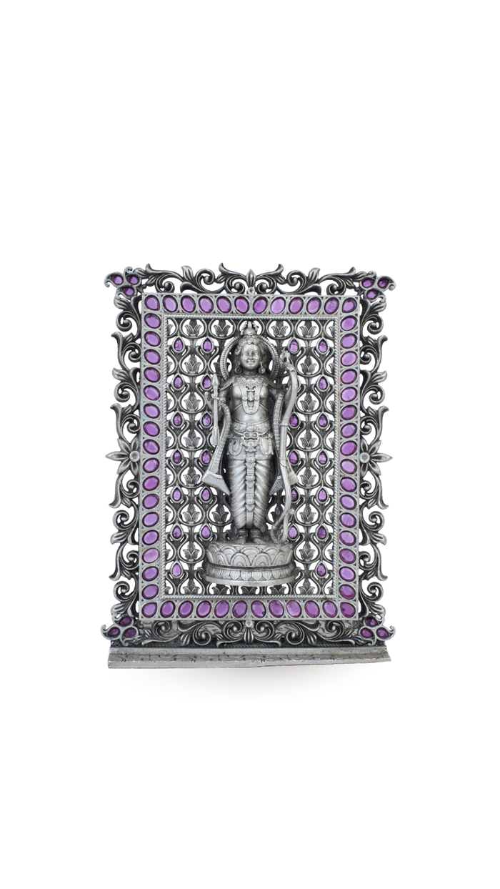 925 Silver Ram Ji Ruby Frame