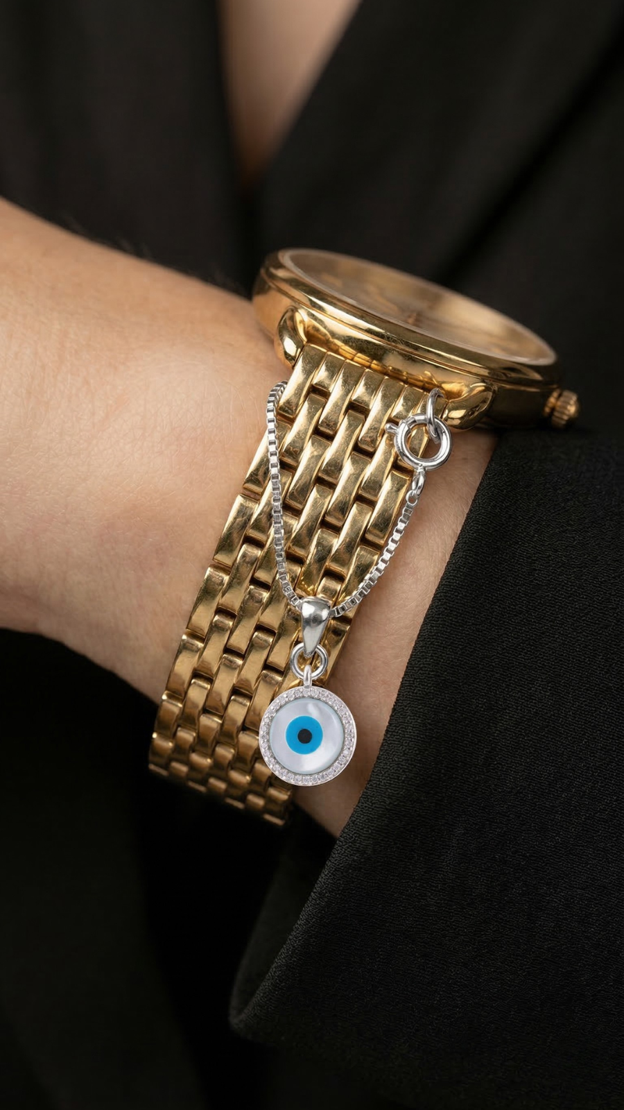 Mystic Blue Evil Eye Watch Charm