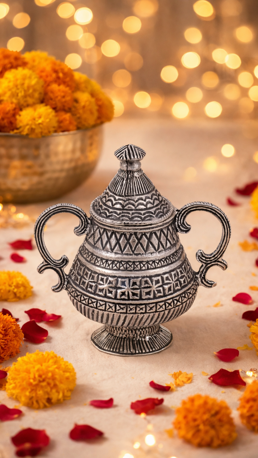 925 Silver Kumkum Box