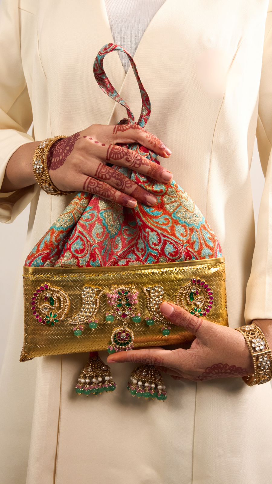 Gold-Toned 925 Silver Potli