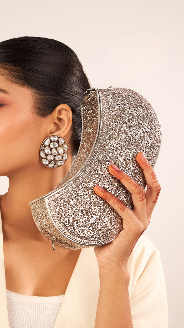 Crescent 925 Silver Clutch