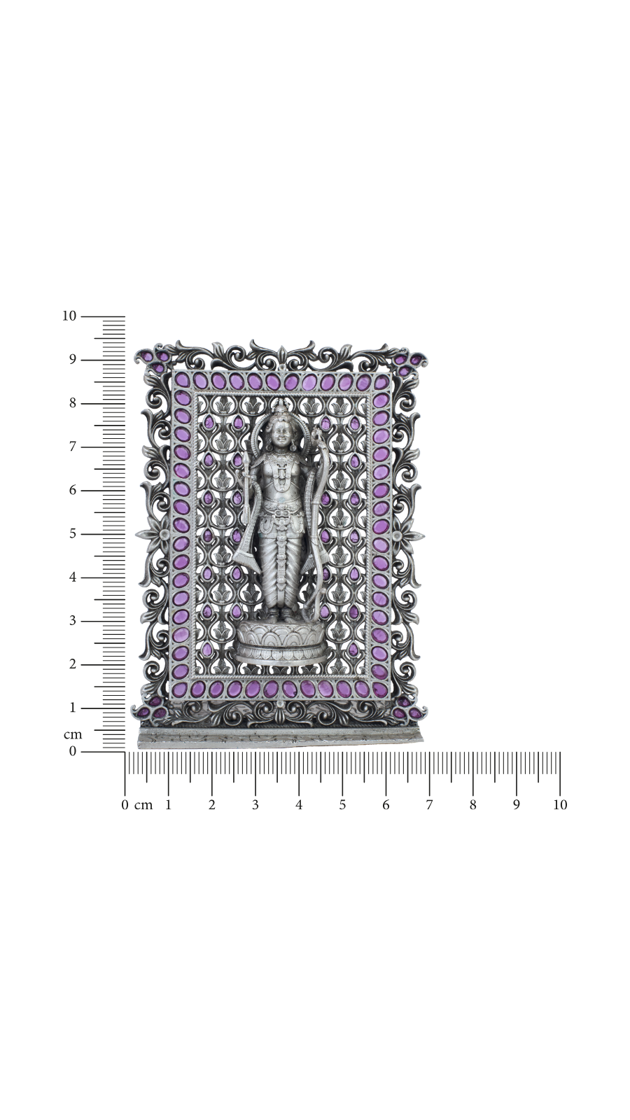 925 Silver Ram Ji Ruby Frame