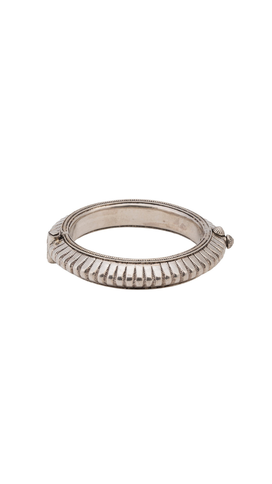 Ribbed Antique Finish 925 Silver Bangle