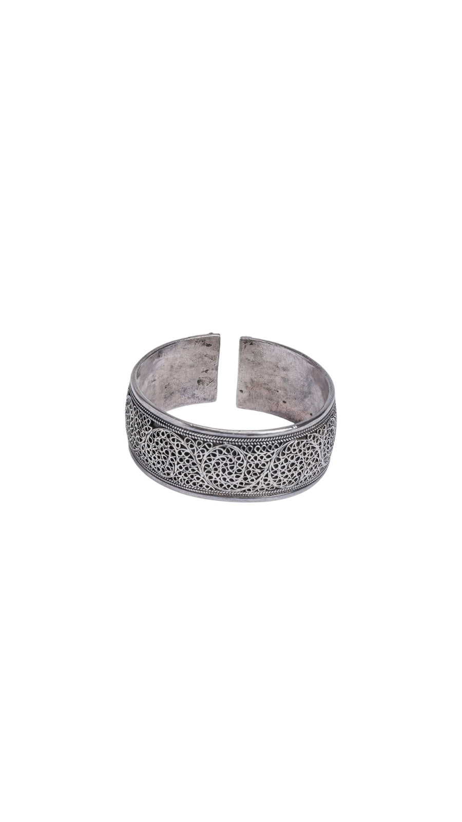 Intricate Floral 925 Silver Bangle