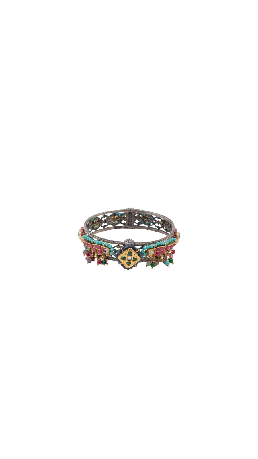 Bird Motif 14K Gold Plated Silver Bangle