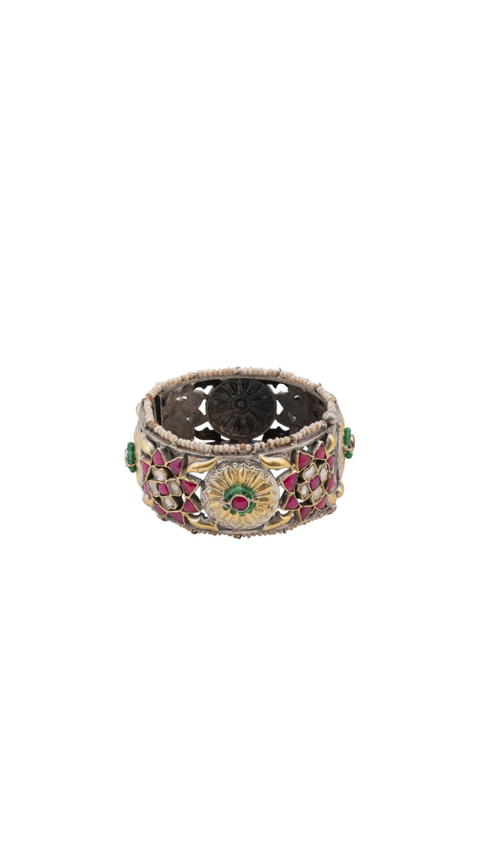 Royal Floral 925 Pure Silver Bangle