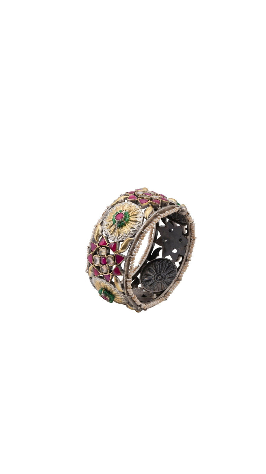Royal Floral 925 Pure Silver Bangle