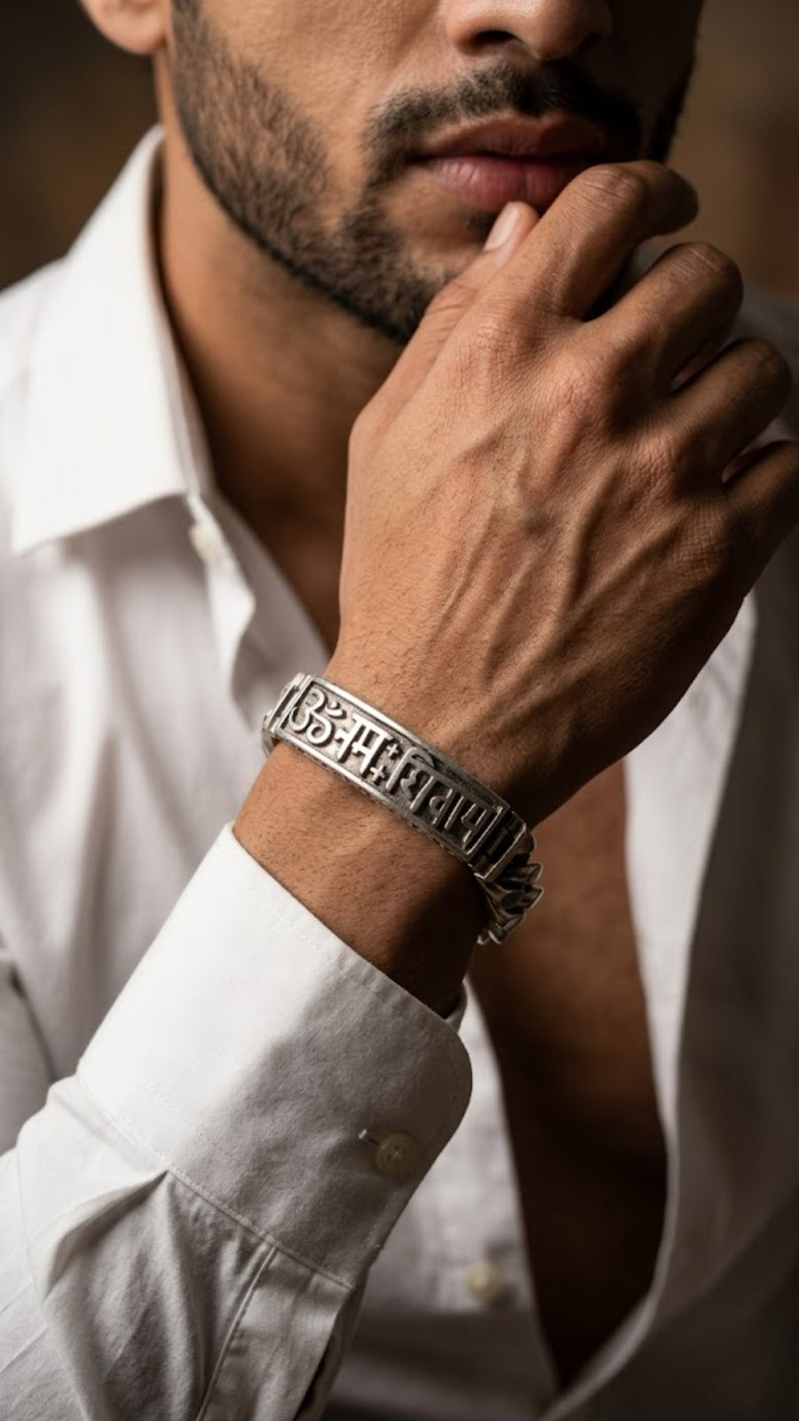 AJB Silver Arte: Om Namah Shivay 925 Sterling Silver Kada