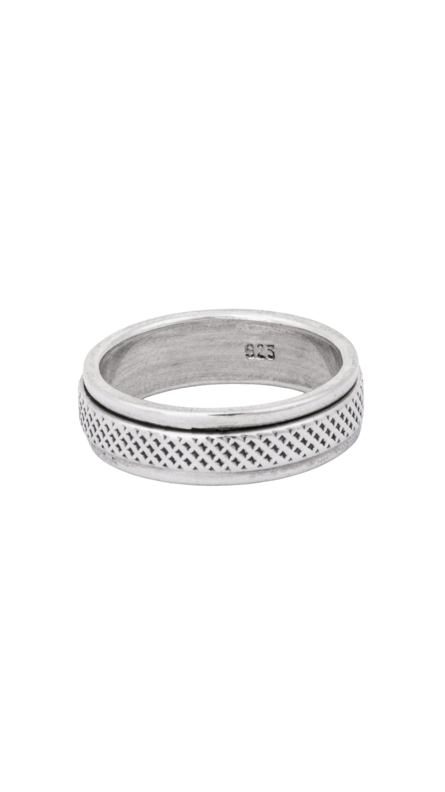AJB Silver Arte | Men's Diamond Cut Pattern 925 Silver Ring