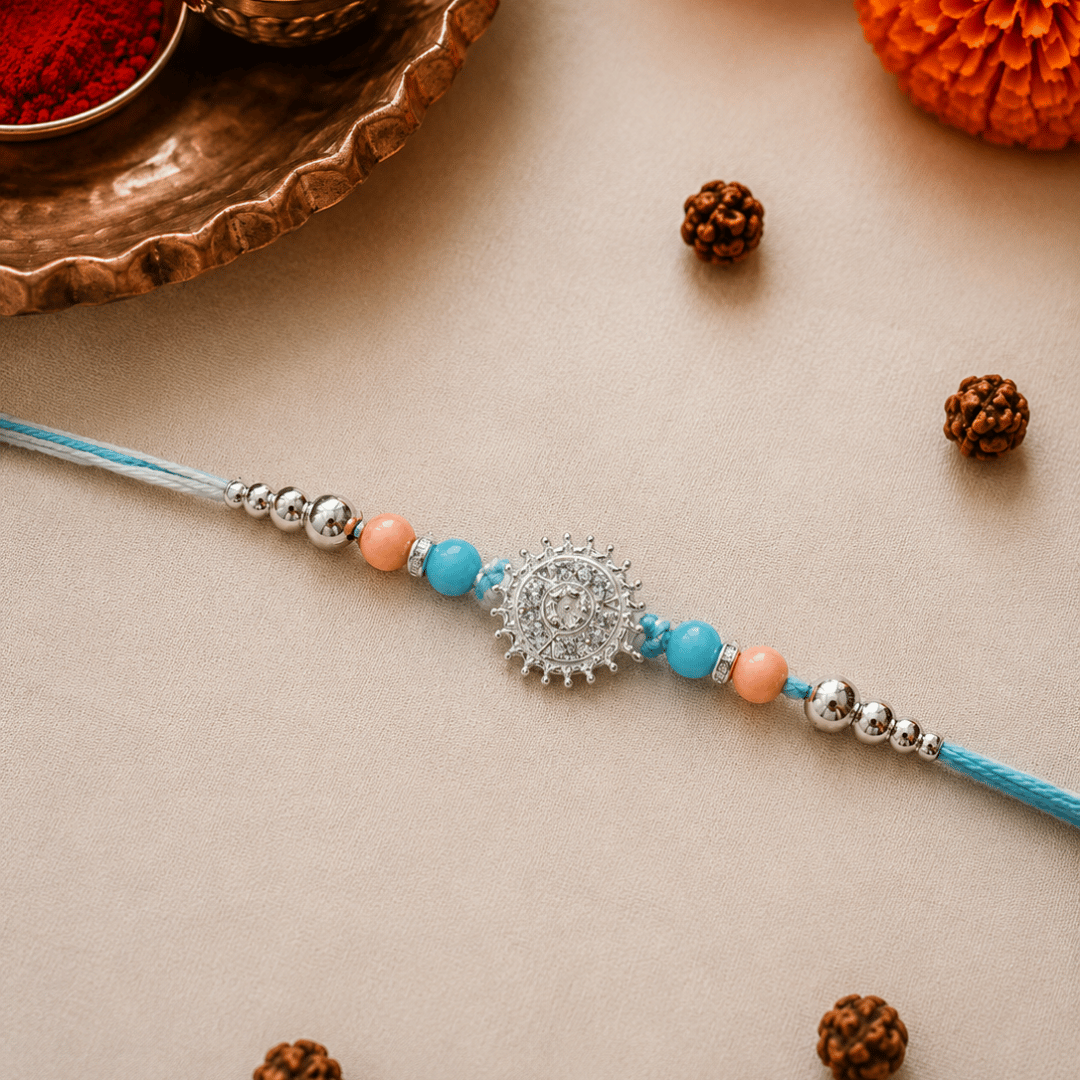 925 Silver Floral Rakhi for Brother