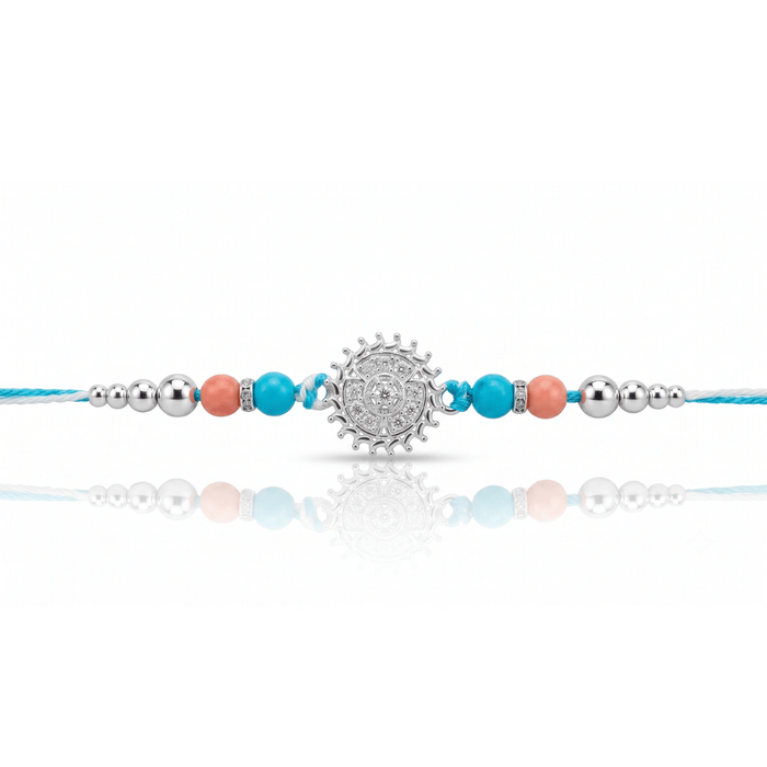 925 Silver Floral Rakhi for Brother