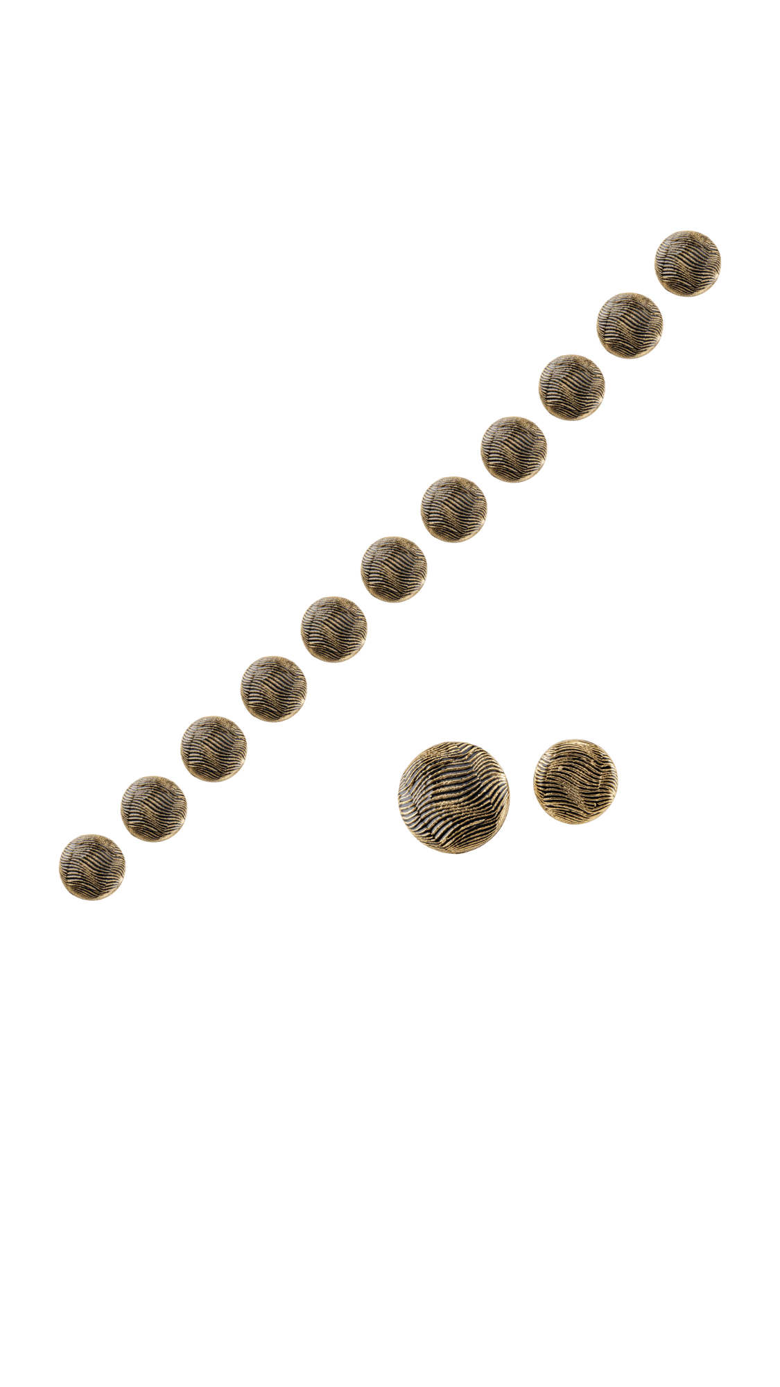 Textured Gold-Tone Round Kurta Buttons