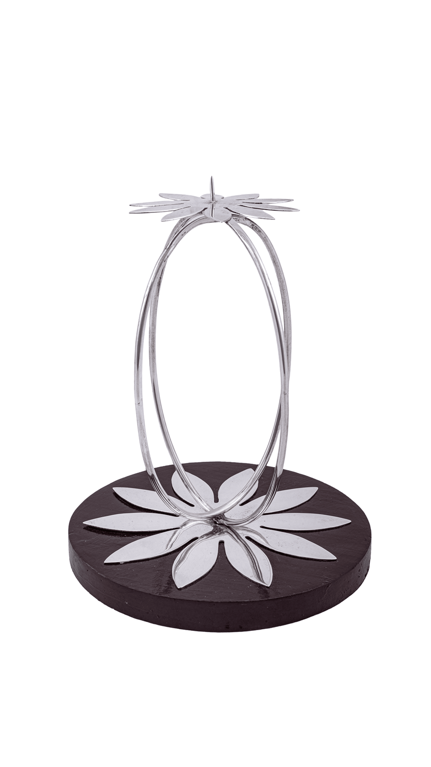 925 Sterling Silver Floral Candle Stand